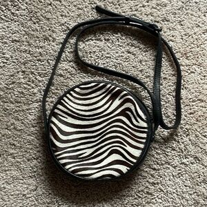 Patricia Nash Zebra Calf Hair Circle Crossbody Purse